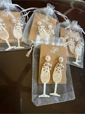 Plunder Pearl & Pink Champagne Glass Drop Earrings
